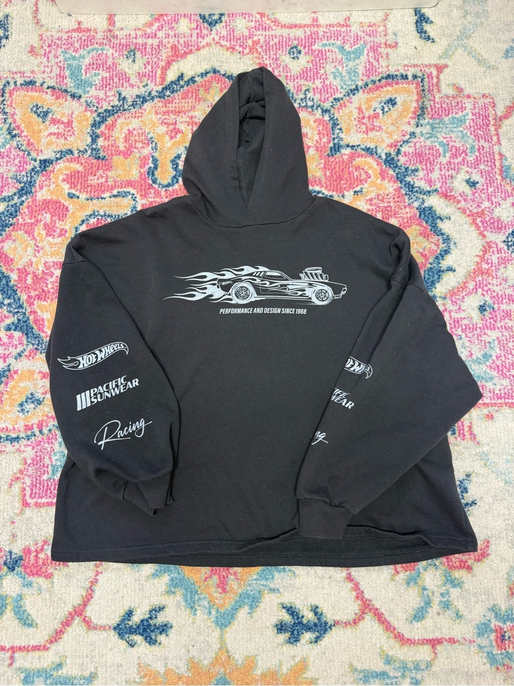 Pacific Sunwear Black Racing Graphic Hoodie